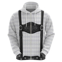 Germany Trachten Lederhose Inspired Zip Hoodie Sable Black