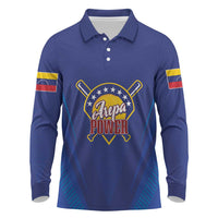 Venezuela Baseball Campeon Custom Long Sleeve Polo Shirt Arepa Powers