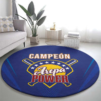 Venezuela Baseball Campeon Round Carpet Arepa Powers