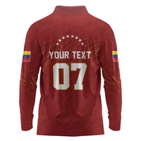 Venezuela Baseball Custom Long Sleeve Polo Shirt Campeon - Making History
