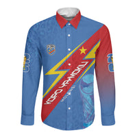 DR Congo 2026 Kopo ya Mokili Custom Long Sleeve Button Shirt Leopards Making History