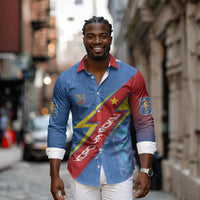 DR Congo 2026 Kopo ya Mokili Custom Long Sleeve Button Shirt Leopards Making History