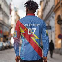 DR Congo 2026 Kopo ya Mokili Custom Long Sleeve Button Shirt Leopards Making History