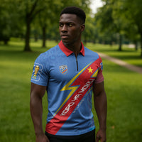DR Congo 2026 Kopo ya Mokili Custom Zipper Polo Shirt Leopards Making History