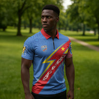 DR Congo 2026 Kopo ya Mokili Custom Zipper Polo Shirt Leopards Making History