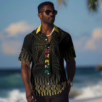 Ghana Black Star Custom Hawaiian Shirt Gold Ananse Spiderweb Inspired