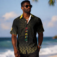 Ghana Black Star Custom Hawaiian Shirt Gold Ananse Spiderweb Inspired LT7
