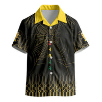 Ghana Black Star Custom Kid Hawaiian Shirt Gold Ananse Spiderweb Inspired