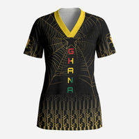 Ghana Black Star Custom Scrub Top Gold Ananse Spiderweb Inspired