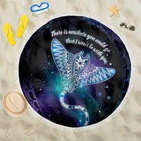 Polynesian Tala Manta Ray Beach Blanket Nowhere You Could Go That I Won't Be With You - Wonder Print Shop