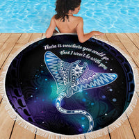 Polynesian Tala Manta Ray Beach Blanket Nowhere You Could Go That I Won't Be With You - Wonder Print Shop