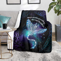 Polynesian Tala Manta Ray Blanket Nowhere You Could Go That I Won't Be With You - Wonder Print Shop
