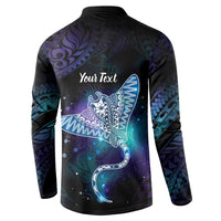 Polynesian Tala Manta Ray Button Sweatshirt Nowhere You Could Go That I Won't Be With You - Wonder Print Shop