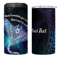 Polynesian Tala Manta Ray 4 in 1 Can Cooler Tumbler Nowhere You Could Go That I Won't Be With You - Wonder Print Shop