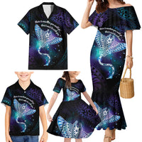 Polynesian Tala Manta Ray Family Matching Mermaid Dress and Hawaiian Shirt Nowhere You Could Go That I Won't Be With You - Wonder Print Shop