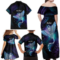 Polynesian Tala Manta Ray Family Matching Off Shoulder Maxi Dress and Hawaiian Shirt Nowhere You Could Go That I Won't Be With You - Wonder Print Shop
