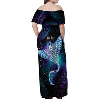 Polynesian Tala Manta Ray Family Matching Off Shoulder Maxi Dress and Hawaiian Shirt Nowhere You Could Go That I Won't Be With You - Wonder Print Shop