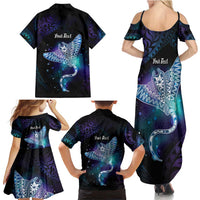 Polynesian Tala Manta Ray Family Matching Summer Maxi Dress and Hawaiian Shirt Nowhere You Could Go That I Won't Be With You - Wonder Print Shop