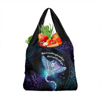 Polynesian Tala Manta Ray Grocery Bag Nowhere You Could Go That I Won't Be With You - Wonder Print Shop