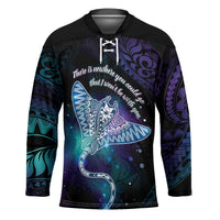 Polynesian Tala Manta Ray Hockey Jersey Nowhere You Could Go That I Won't Be With You - Wonder Print Shop