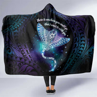 Polynesian Tala Manta Ray Hooded Blanket Nowhere You Could Go That I Won't Be With You - Wonder Print Shop