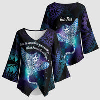 Polynesian Tala Manta Ray Kimono Sleeve Blouse Nowhere You Could Go That I Won't Be With You - Wonder Print Shop