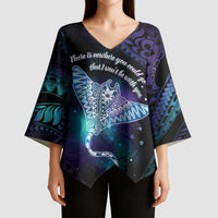 Polynesian Tala Manta Ray Kimono Sleeve Blouse Nowhere You Could Go That I Won't Be With You - Wonder Print Shop