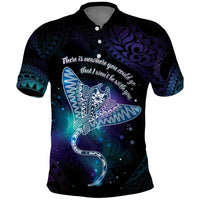 Polynesian Tala Manta Ray Polo Shirt Nowhere You Could Go That I Won't Be With You - Wonder Print Shop