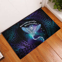 Polynesian Tala Manta Ray Rubber Doormat Nowhere You Could Go That I Won't Be With You - Wonder Print Shop
