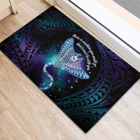 Polynesian Tala Manta Ray Rubber Doormat Nowhere You Could Go That I Won't Be With You - Wonder Print Shop