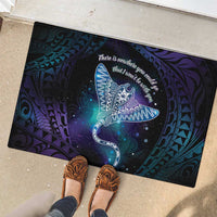 Polynesian Tala Manta Ray Rubber Doormat Nowhere You Could Go That I Won't Be With You - Wonder Print Shop
