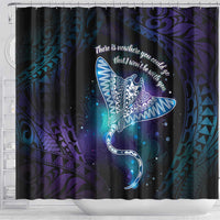 Polynesian Tala Manta Ray Shower Curtain Nowhere You Could Go That I Won't Be With You - Wonder Print Shop