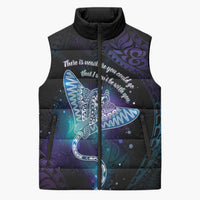 Polynesian Tala Manta Ray Sleeveless Puffer Jacket Nowhere You Could Go That I Won't Be With You - Wonder Print Shop