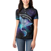 Polynesian Tala Manta Ray Women Polo Shirt Nowhere You Could Go That I Won't Be With You - Wonder Print Shop