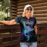 Polynesian Tala Manta Ray Women Polo Shirt Nowhere You Could Go That I Won't Be With You - Wonder Print Shop