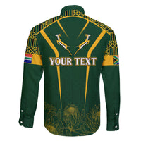 Personalised South African Heritage Day Family Matching Short Sleeve Bodycon Dress and Hawaiian Shirt Kente Ethnic Patterns Mix Springboks - Wonder Print Shop