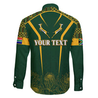 Personalised South African Heritage Day Family Matching Tank Maxi Dress and Hawaiian Shirt Kente Ethnic Patterns Mix Springboks - Wonder Print Shop