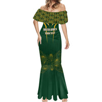 Personalised South African Heritage Day Mermaid Dress Kente Ethnic Patterns Mix Springboks - Wonder Print Shop