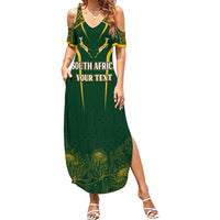 Personalised South African Heritage Day Summer Maxi Dress Kente Ethnic Patterns Mix Springboks - Wonder Print Shop