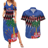 Personalized Haiti Couples Matching Summer Maxi Dress and Hawaiian Shirt Christmas Festive Vibes LT7 - Wonder Print Shop