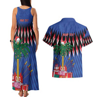 Personalized Haiti Couples Matching Tank Maxi Dress and Hawaiian Shirt Christmas Festive Vibes LT7 - Wonder Print Shop