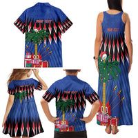 Personalized Haiti Family Matching Tank Maxi Dress and Hawaiian Shirt Christmas Festive Vibes - Wonder Print Shop