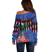 Personalized Haiti Off Shoulder Sweater Christmas Festive Vibes - Wonder Print Shop