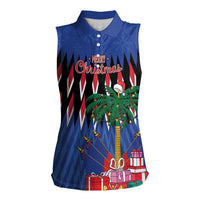 Personalized Haiti Women Sleeveless Polo Shirt Christmas Festive Vibes - Wonder Print Shop