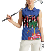 Personalized Haiti Women Sleeveless Polo Shirt Christmas Festive Vibes - Wonder Print Shop