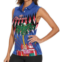Personalized Haiti Women Sleeveless Polo Shirt Christmas Festive Vibes - Wonder Print Shop