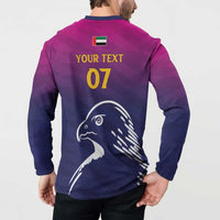 UAE Cricket Custom Button Sweatshirt Arabian Falcon LT7 - Wonder Print Shop