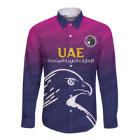 UAE Cricket Custom Long Sleeve Button Shirt Arabian Falcon - Wonder Print Shop