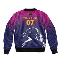 UAE Cricket Custom Sleeve Zip Bomber Jacket Arabian Falcon - Wonder Print Shop