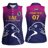 UAE Cricket Custom Women Sleeveless Polo Shirt Arabian Falcon - Wonder Print Shop
